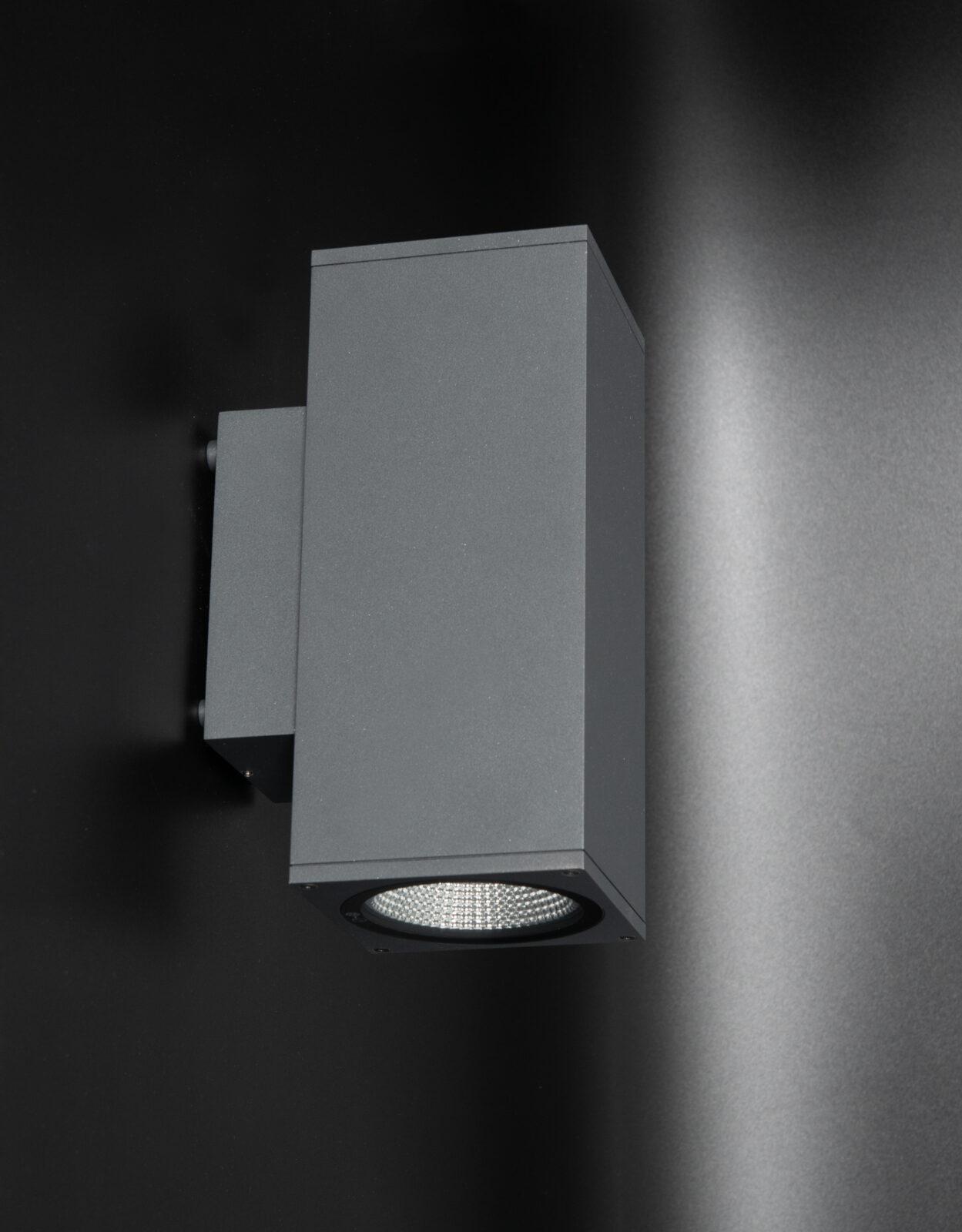 Coastal, Outdoor Wall Lighting | ANTHRACITE UP And DOWN SQUARE WALL ...