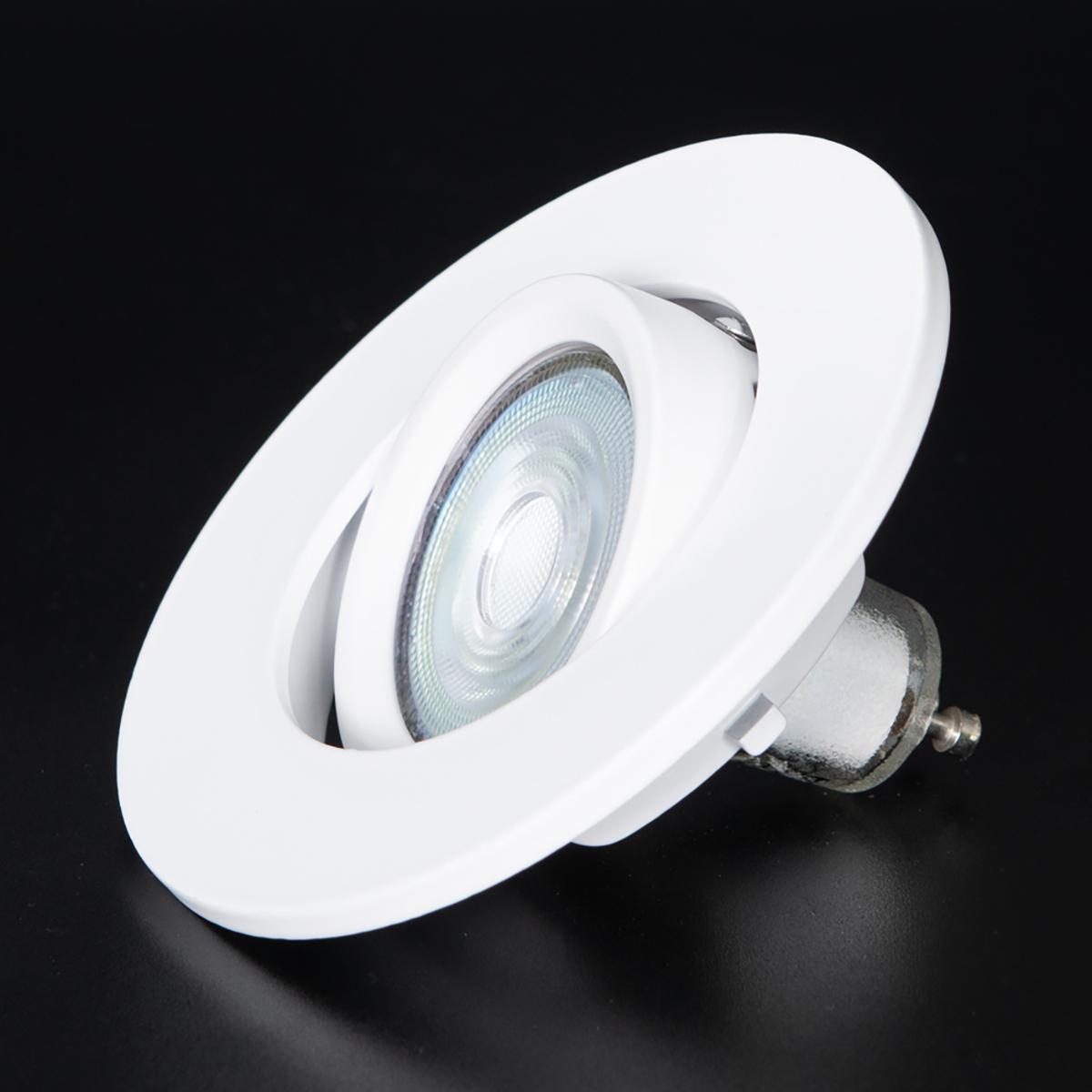 WHITE TILTABLE GU10 DOWNLIGHT BEZEL